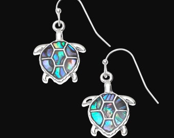 Turtle Earrings / Turtle Jewellery / Turtle Gifts / Turtle Accessories / Abalone Earrings / Abalone Jewellery