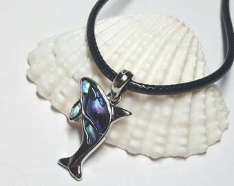 Ocean Necklace, Whale Necklace, Animal Necklace, Orca, Whale, Whale Jewelry, Abalone Necklace, Nautical Necklace, Fish Necklace, Ocean