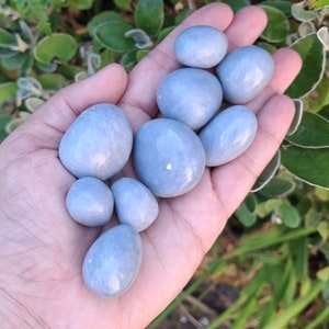 Polished Angelite Tumblestone, Angelite Crystal, Chakra Stone, Crystal Collection, Healing Crystal, Gift for Her, Spiritual Healing