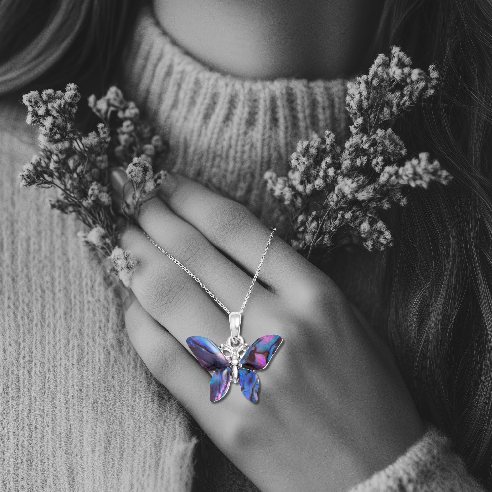 Bracelet Papillon En Nacre D'ormeaux Violet - Ajustable - Neuf Avec étiquettes