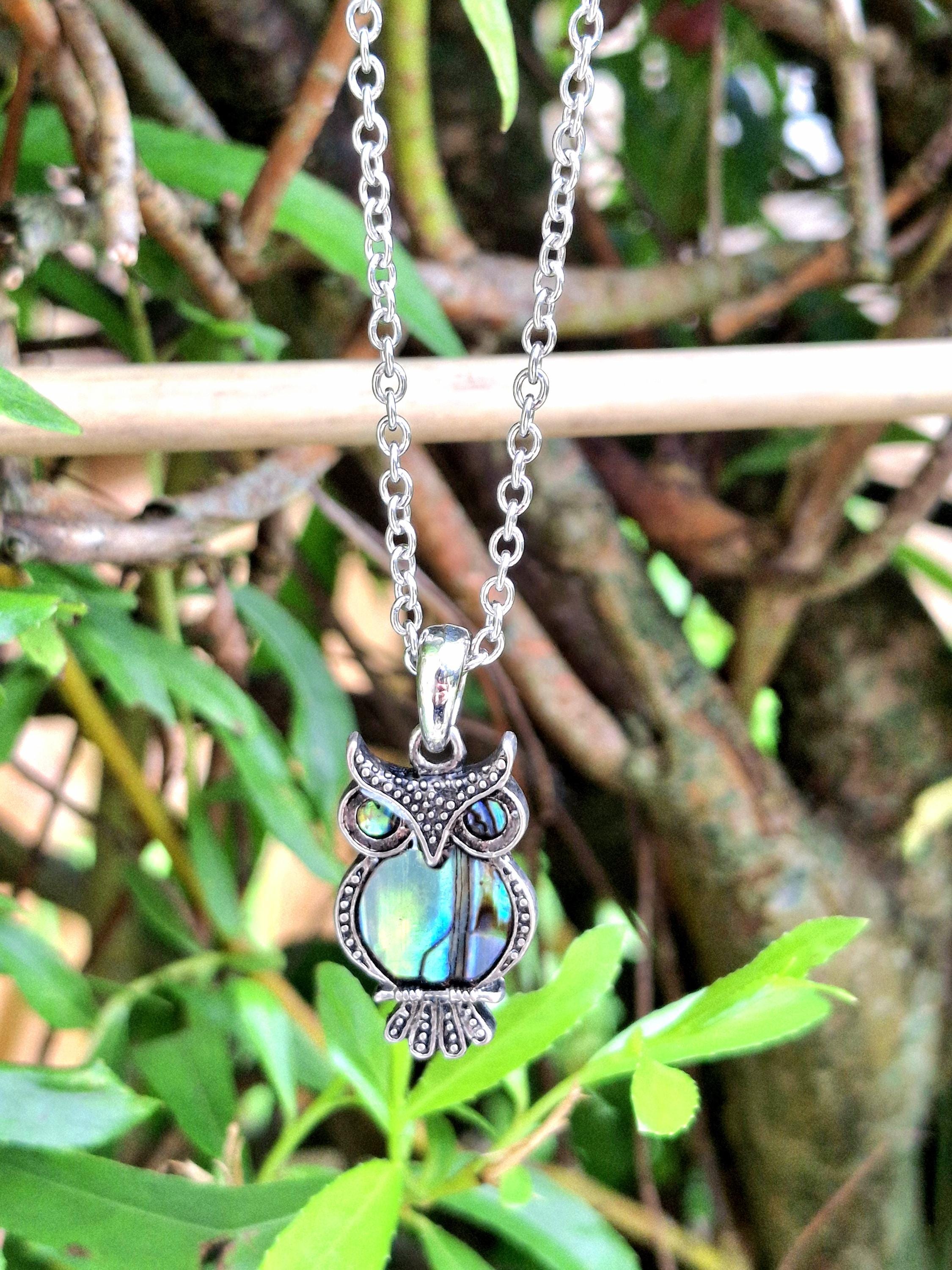 Abalone Owl Necklace UK
