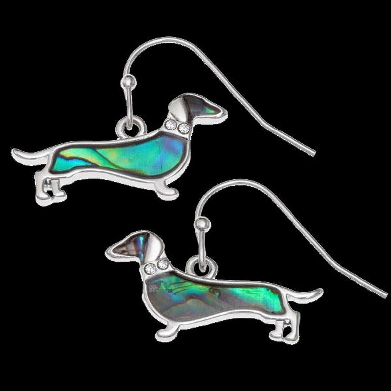 Dachshund Sausage Dog Earrings Abalone Shell Earrings Etsy