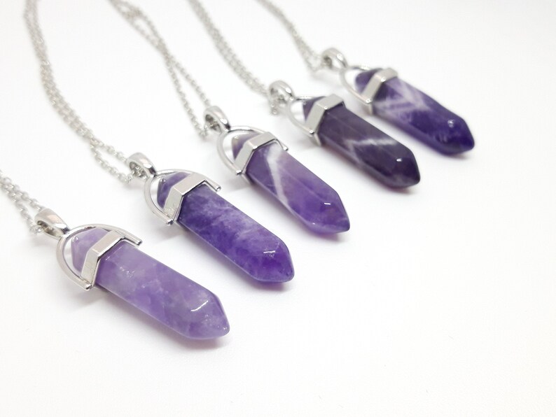 Amethyst Necklace Crystal Necklace Amethyst Pendant Etsy