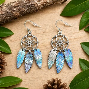 Abalone dromenvanger oorbellen, paua schelp sieraden - keuze uit verschillende oorhaakjes