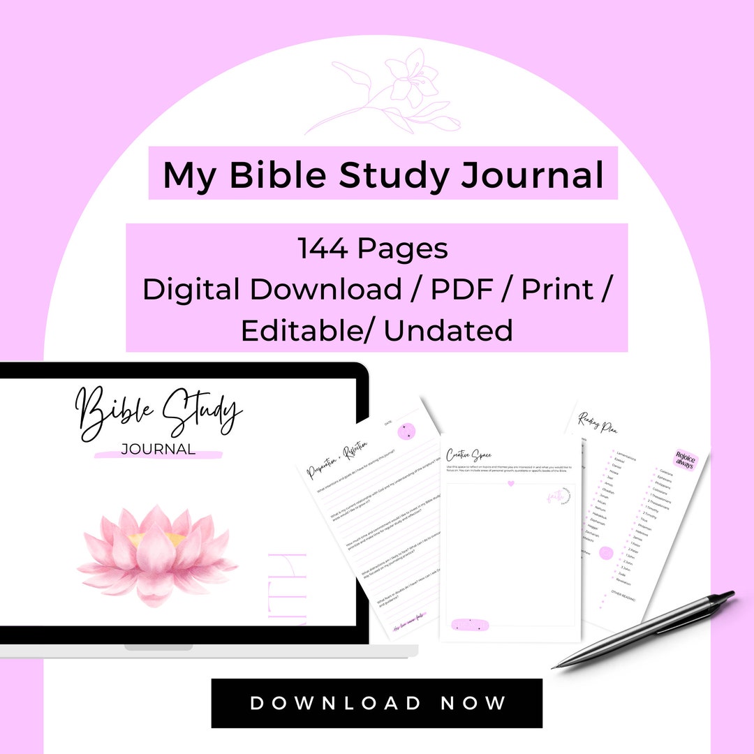 Bible Study Journal Printable, Bible Study Digital Journal, Bible Study ...