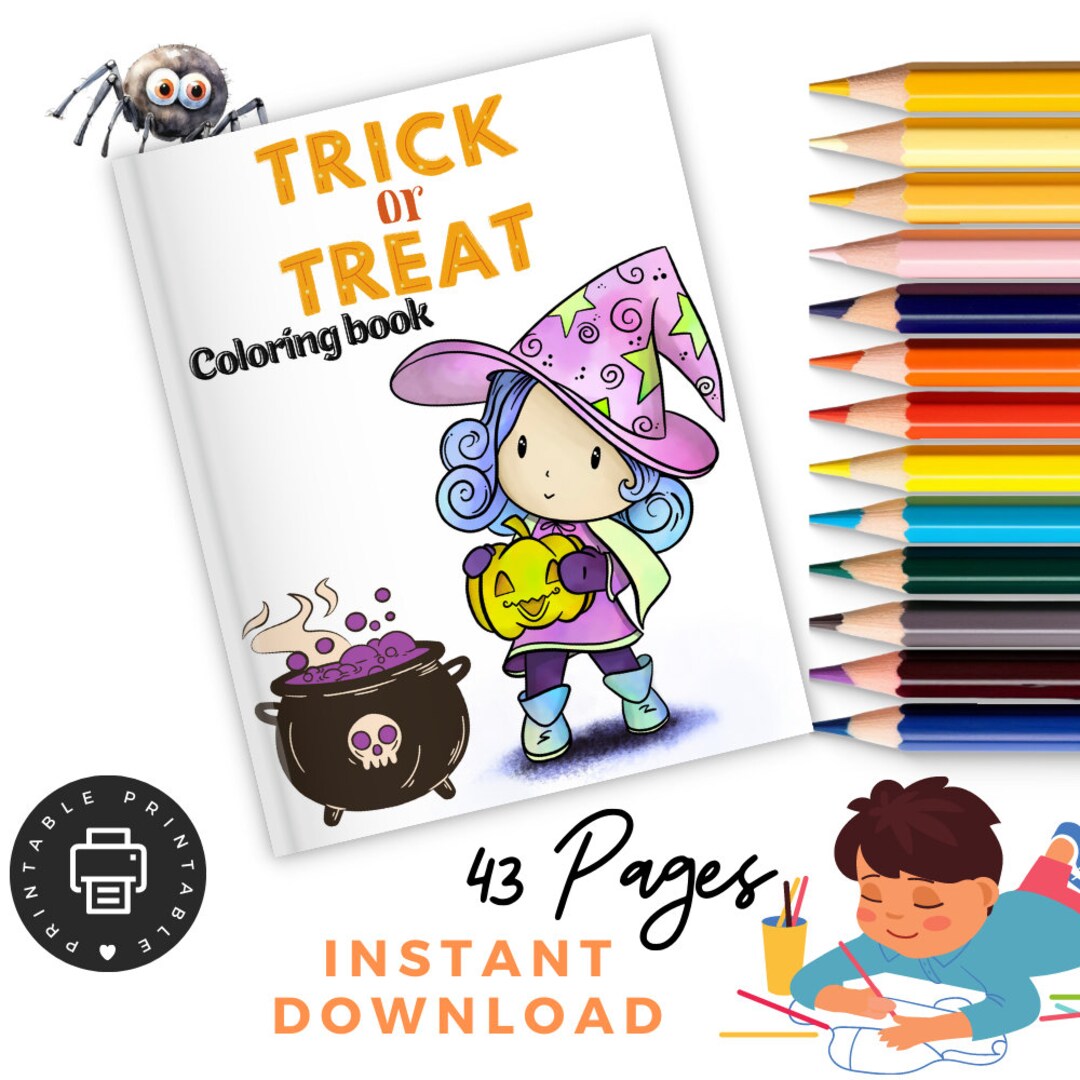 Kids Halloween Coloring Pages X 43 Printable Halloween - Etsy