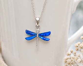 Blue Abalone Dragonfly Necklace, Personalised Heart Initial Charm OPTION , Paua Shell Pendant