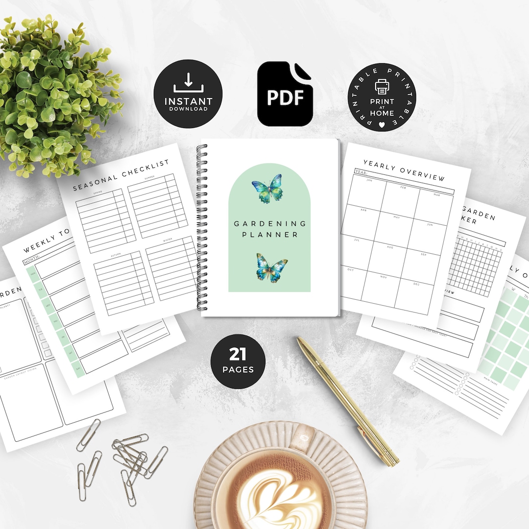 Gardening Planner Printable, Garden Organizer, Gardener Journal, Garden