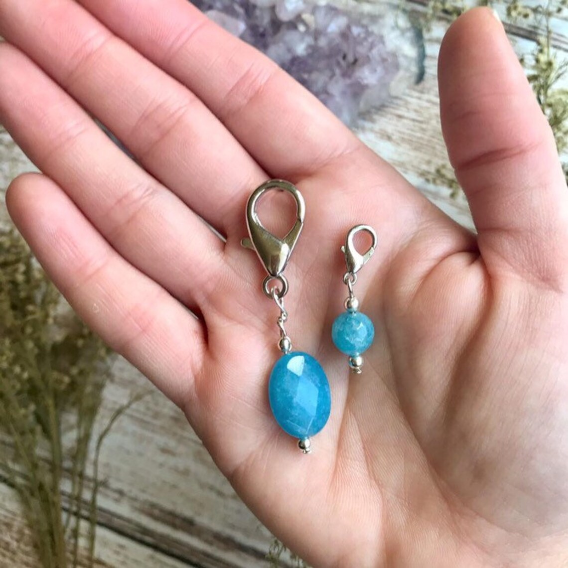 Blue Quartz Charm Dog Collar Charm Cat Collar Charm Pet Etsy