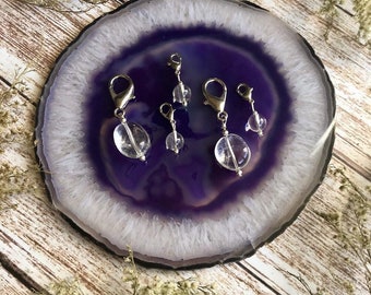 Clear Quartz Charm, Dog Collar Charm, Cat Collar Charm, Pet Collar Charm, Pet Healing, Pet Crystals, Quartz Dog Charm, Quartz for dogs