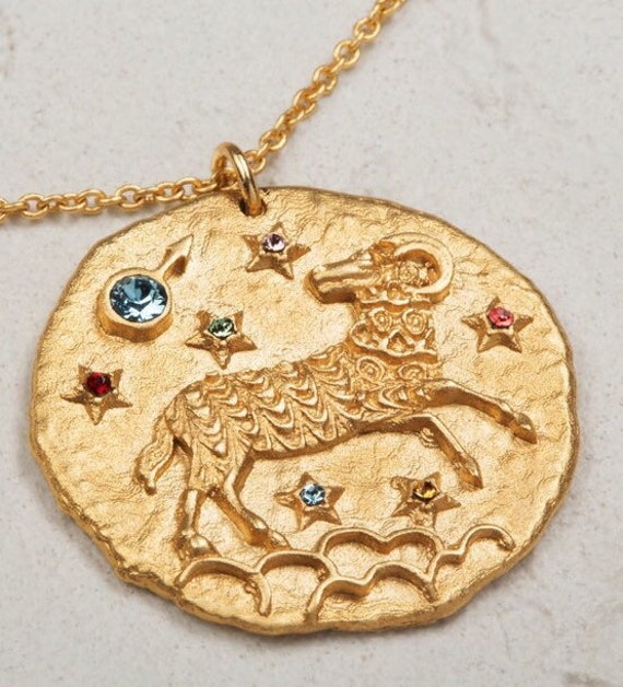Aries Zodiac Pendant Necklace | Etsy 