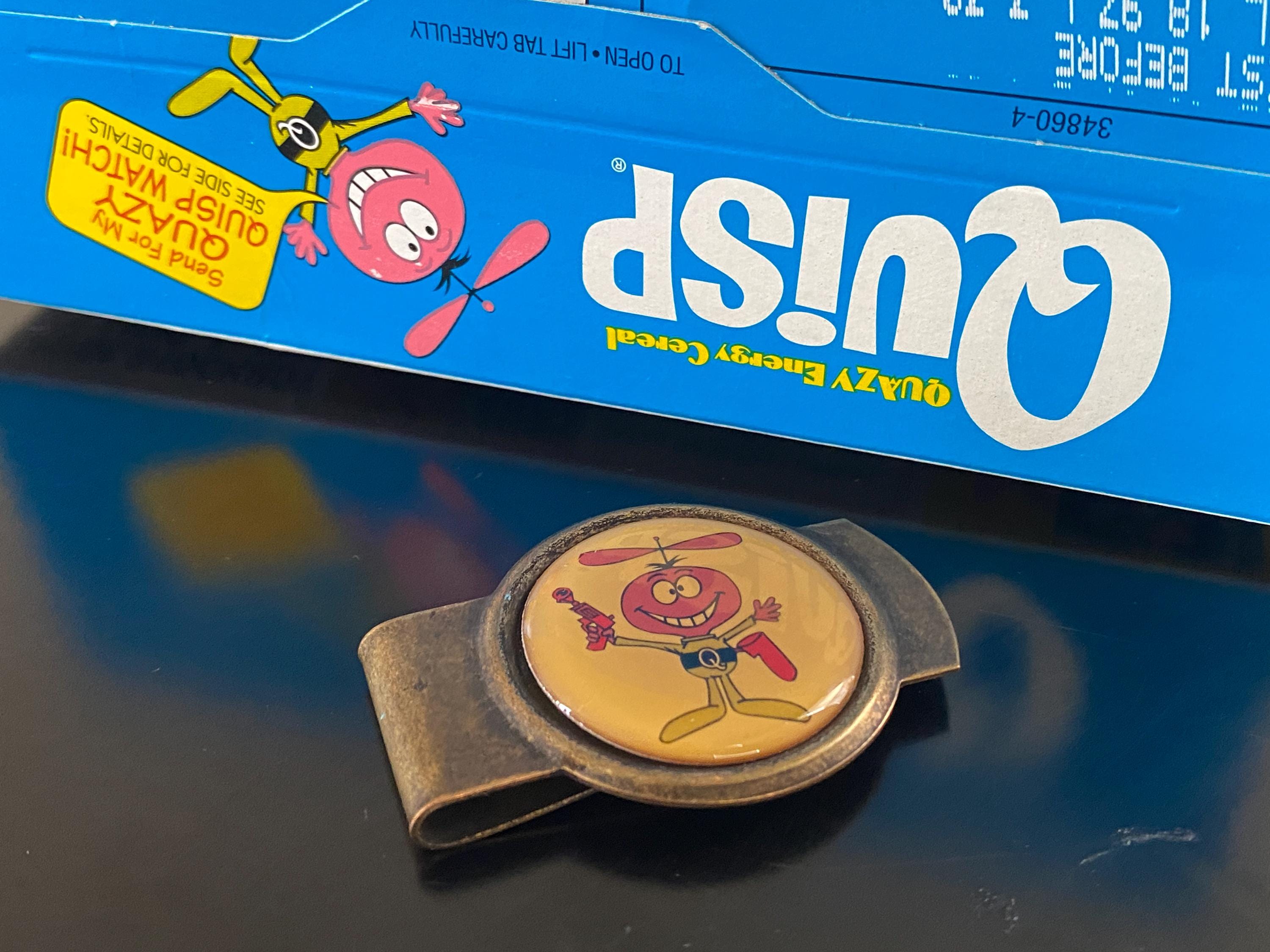 Vintage 1997 QUISP Cereal Box & MONEY CLIP - Unopened Box. Near