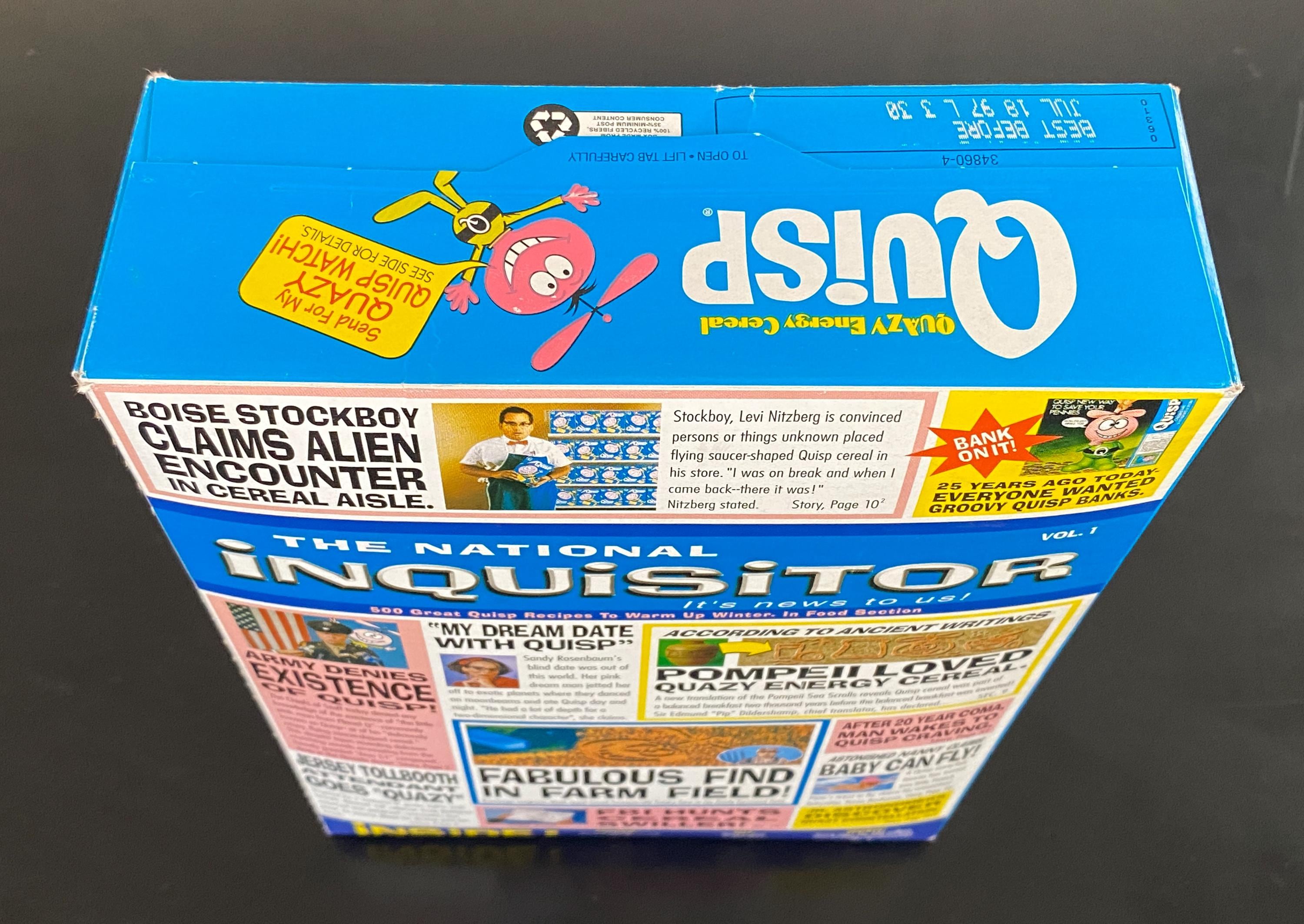 Vintage 1997 QUISP Cereal Box & MONEY CLIP - Unopened Box. Near