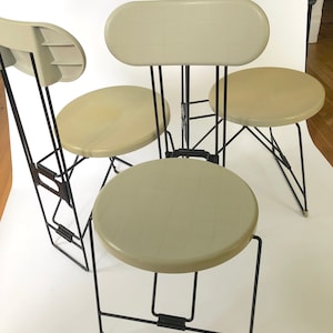 3 Andries Van Onck “Cricket” Folding Postmodern Chairs-Magis, Italy. 1983 . GREY