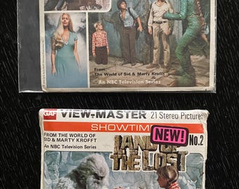 2 VINTAGE Land of the Lost - View-Master 3 Reel Packet - 1970s (FREE SHIP)