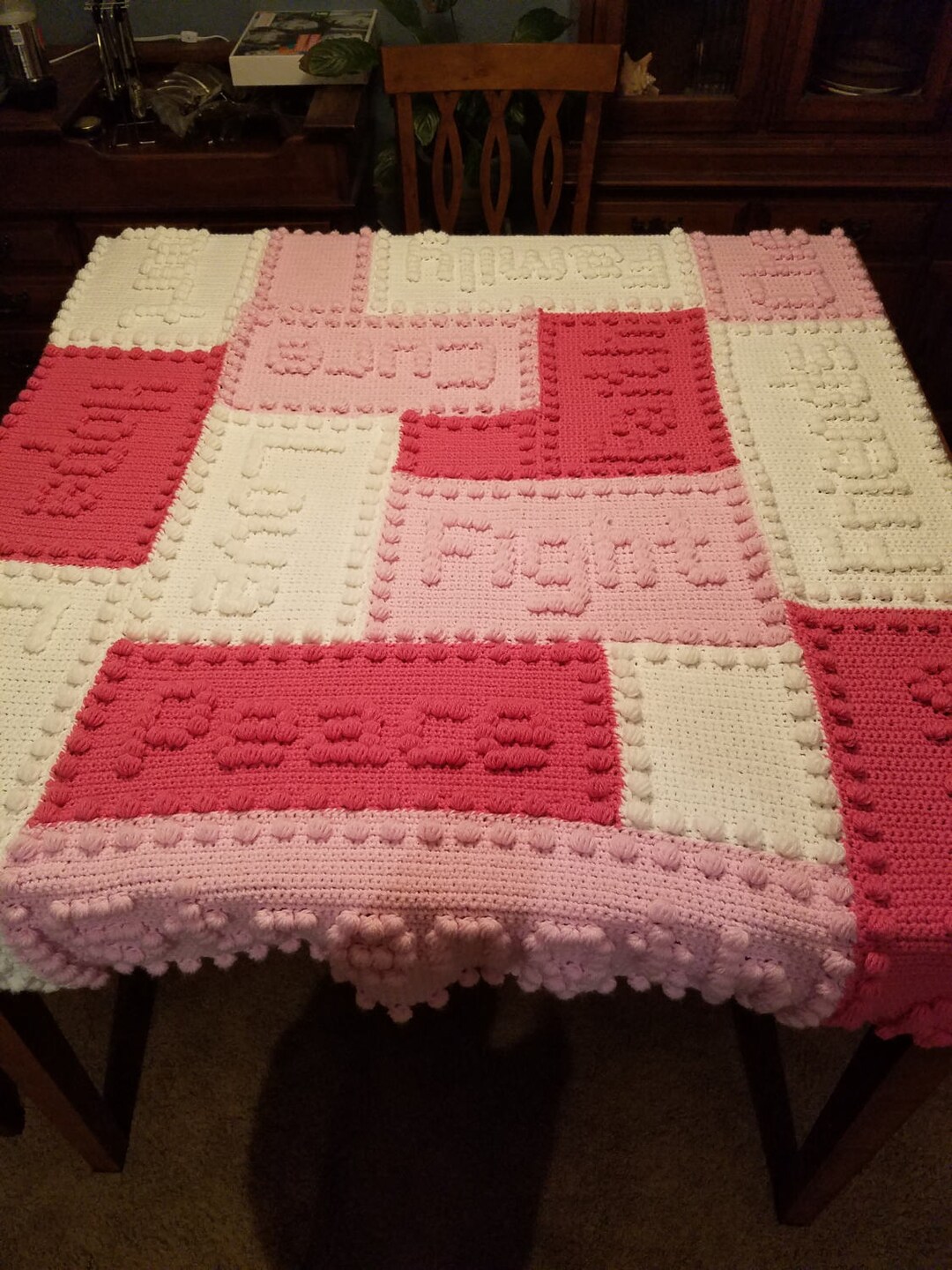 Breast Cancer Support Blanket Etsy