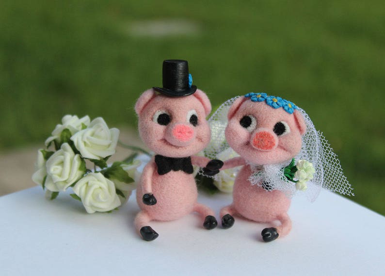 Animal Cute Pigs Funny Cake Topper Wedding Country Wedding