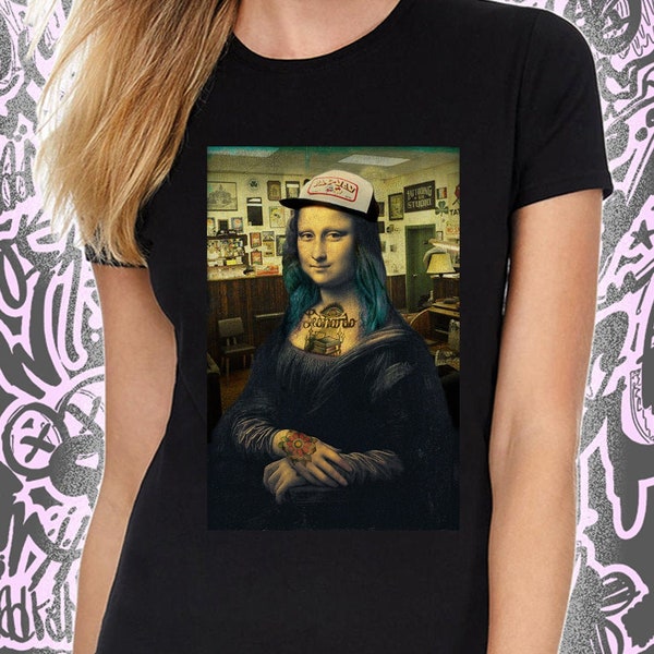 Mona lisa tattoo artist ghetto tshirt, hoodie and shopper Gioconda Leonardo da Vinci