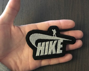 HIKE patch iron on or sew, hiking enthusiast funny patches, workout, trekking, alps, made locally with love