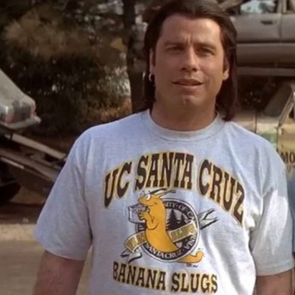 Banana Slug Universidad de Santa Cruz camiseta oficial de la película hombre mujer disponible Pulp Fiction diseño original