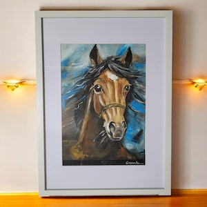 Hand painted horse portrait| Horse Lovers Painting| Horse Gift for Equestrian| Wall Art| Horse Portrait| Wall Art| Equine Art| Home Decor|