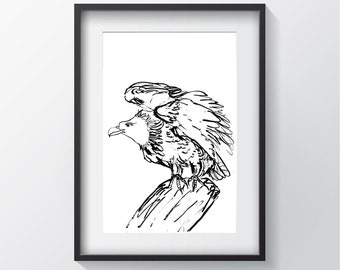 Eddie The Eagle  (Giclee Print) Minimalist Art, Contemporary Wall Art Poster Size Print, New Home Gift, Fine Art Modern Print