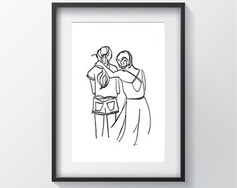 Lean on Me (Giclee Print) Minimalist Art, Contemporary Wall Art Poster Size Print, New Home Gift, Fine Art Modern Print