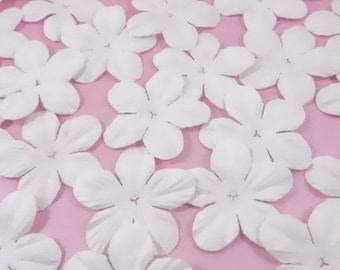 Shades of White Colored mulberry paper 4 cm mulberry paper flowers craft scrapbooking mixed media handmade cards journals planner crafts