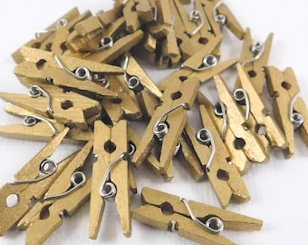 Darice Clothespin Embellishments Metallic Gold 30029552 3d craft scrapbooking mixed media cards planners home decor mini clothespins