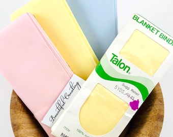 Set of 4 Vintage Talon Brand Blanket binding pastel set New in Package and without packing trim ribbon sewing supplies embellishment baby