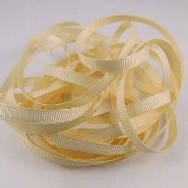 5 Yards Ivory (Off white) Grosgrain Ribbon 1/4 inch wide trim scrapbooking embellishment sewing ribbon accessory supplies mixed media