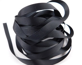 Black Grosgrain Ribbon 3/8 inch wide trim 5 yards scrapbooking embellishment sewing ribbon accessory supplies mixed media card making