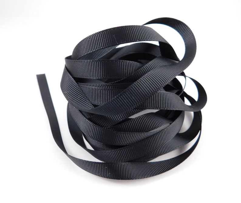 Black Grosgrain Ribbon 3/8 Inch Wide Trim 5 Yards Scrapbooking Etsy