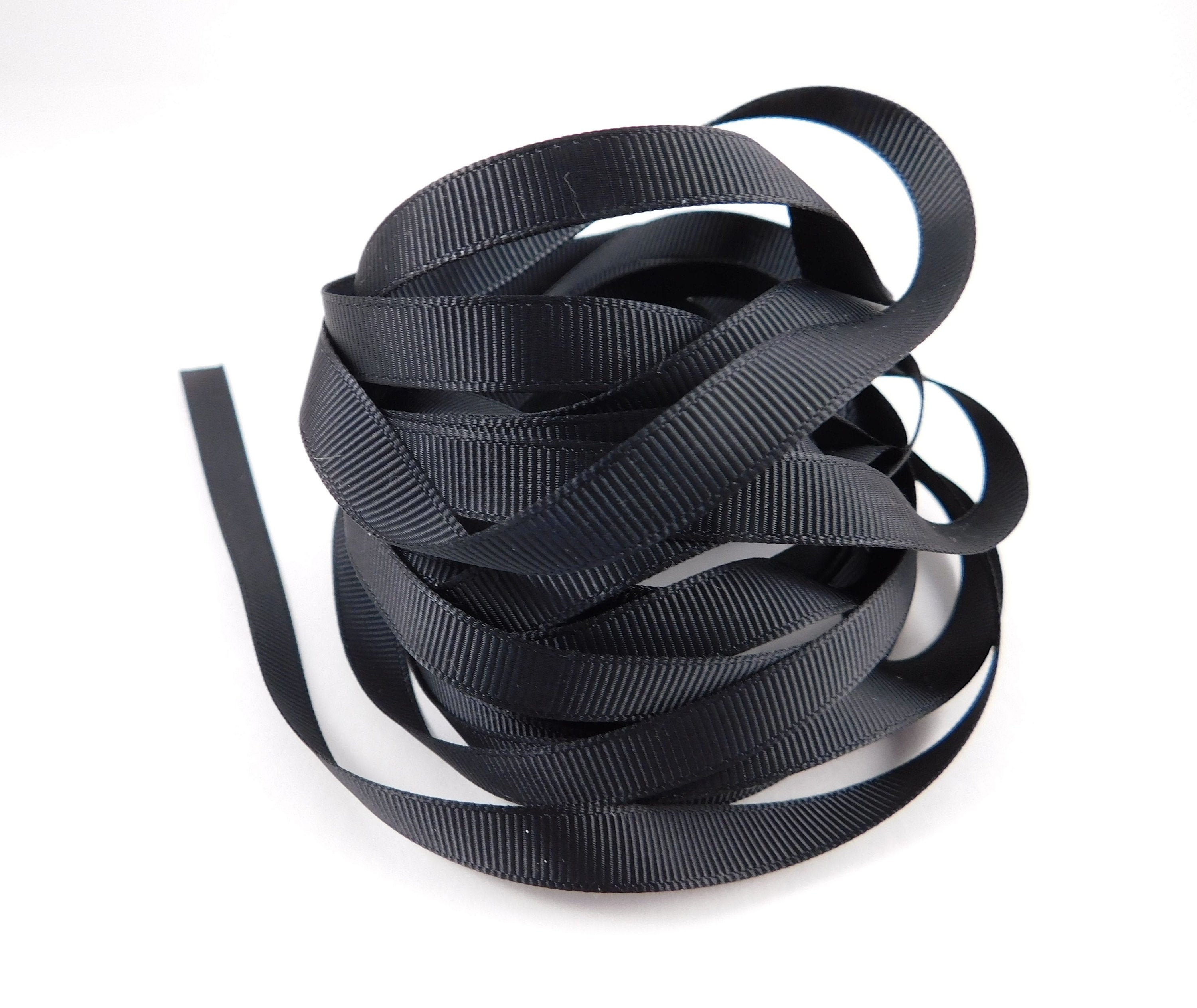 Black Grosgrain Ribbon 3/8 Inch Wide Trim 5 Yards Scrapbooking