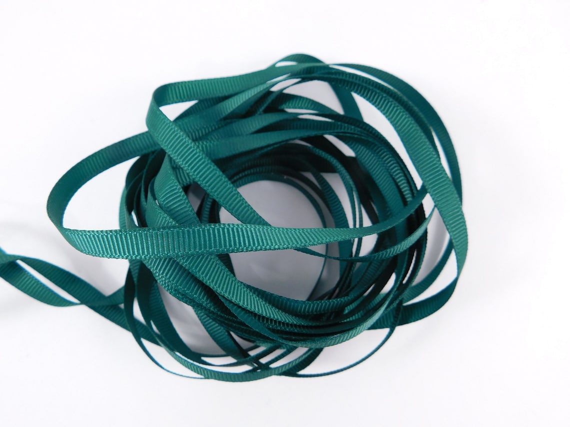 10 Yards Forest Green Grosgrain Ribbon 1/4 Inch Wide Etsy
