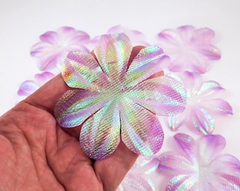 Pick your colors! Shimmery Silk Daisy Flowers iridescent semi sheer crafting scrapbooking home decor craft supplies card scrapbook millinery