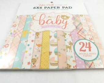 Echo Park 6 x 6 Paper Pad Hello Baby Collection 24 heavy 65 pound paper It's A Girl cardstock scrapbooking supplies cards card supplies