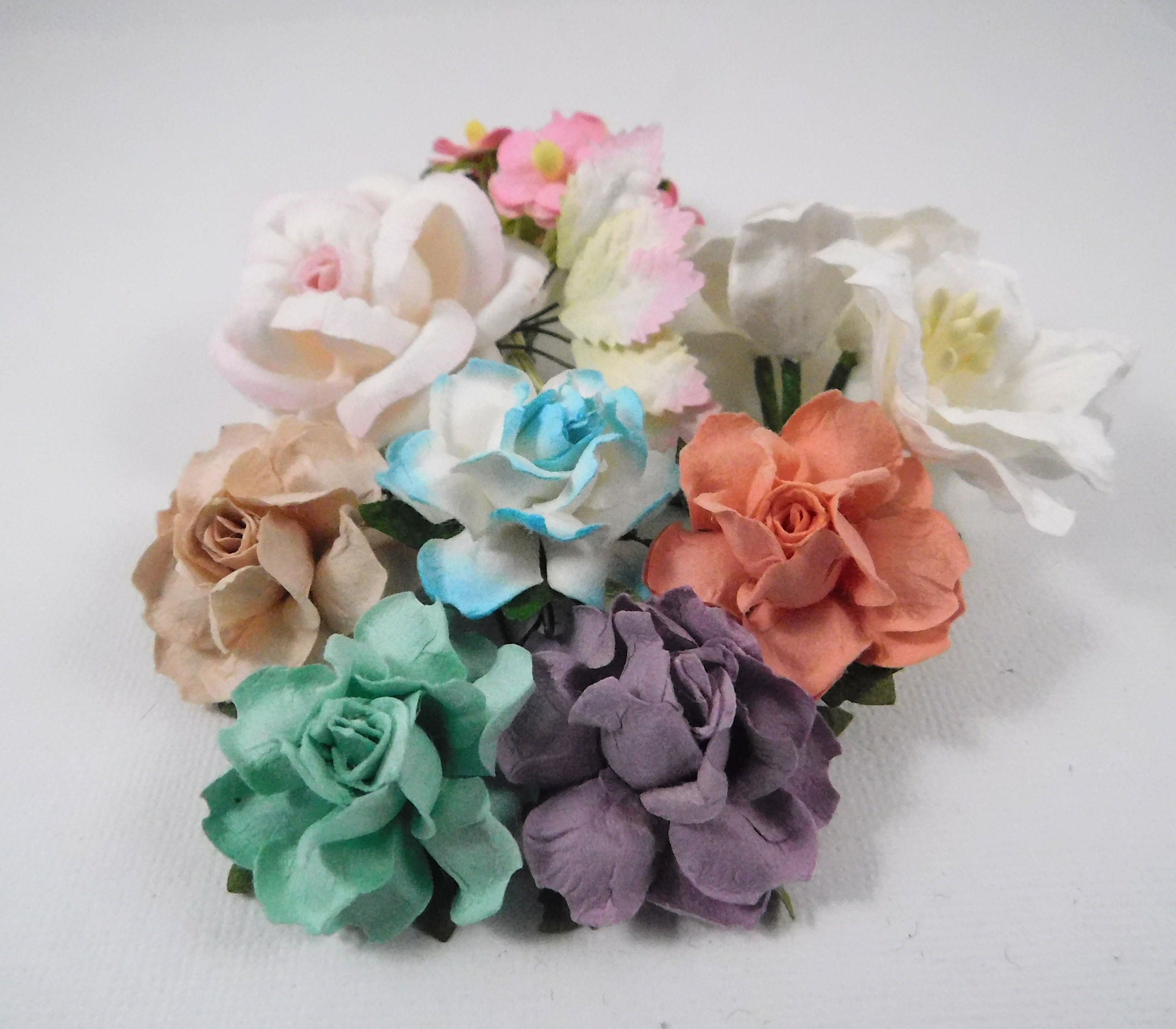 Scrapbooking Paper Flowers Stems Pastel Assortment Lot 174 Craft Supplies  Scrapbook Supplies Roses Cardmaking Card Supplies Scrapbooking 