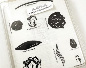 Vintage Stampin Up Wood Mounted Rubber Stamp Set New in Package