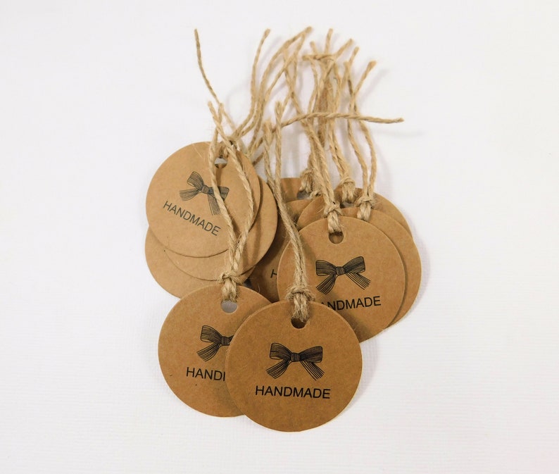 20 Handmade tags kraft brown natural cardstock scrapbooking Etsy