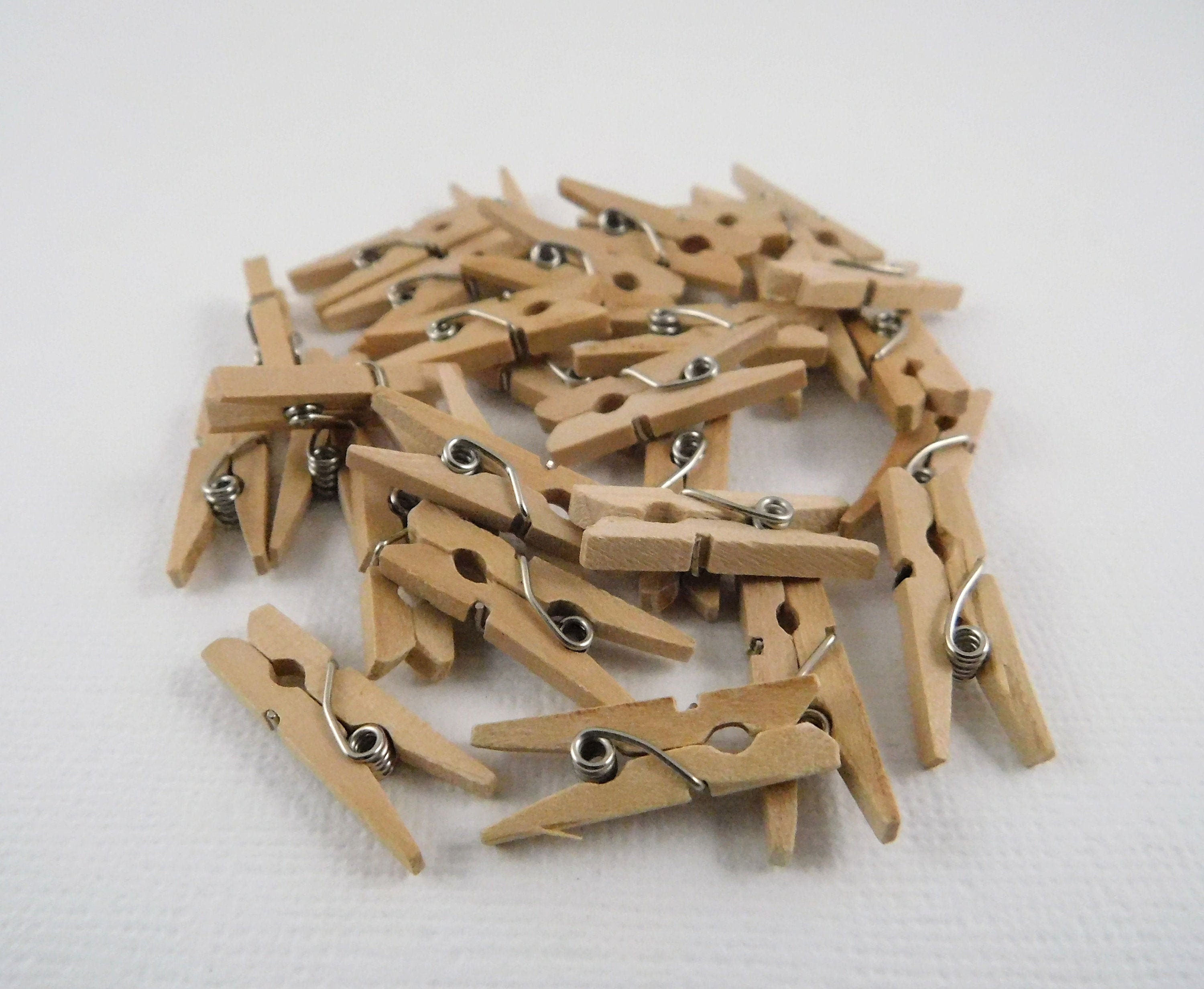 Darice Mini Spring Clothespins - Natural - 1 inch - 50 pieces