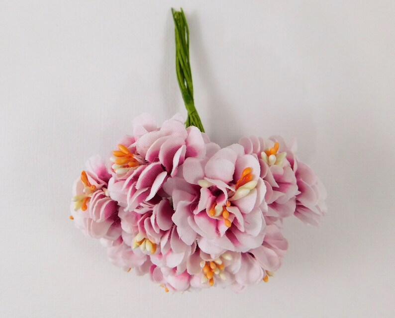 Artificial Fabric Silk Flowers Marigolds On Stems Dark Pink And White Scrapbooking Hair Accessories Supplies Corsage Bouquet Decor Posey Scrapbooking Papercraft Kromasol Com