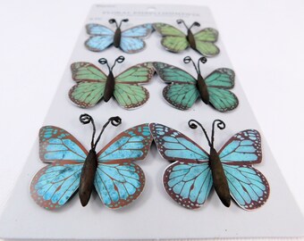 Darice Floral Embellishments Green Blue Black Butterflies 30062035 3d craft scrapbooking mixed media cards planners wings fluttery paper