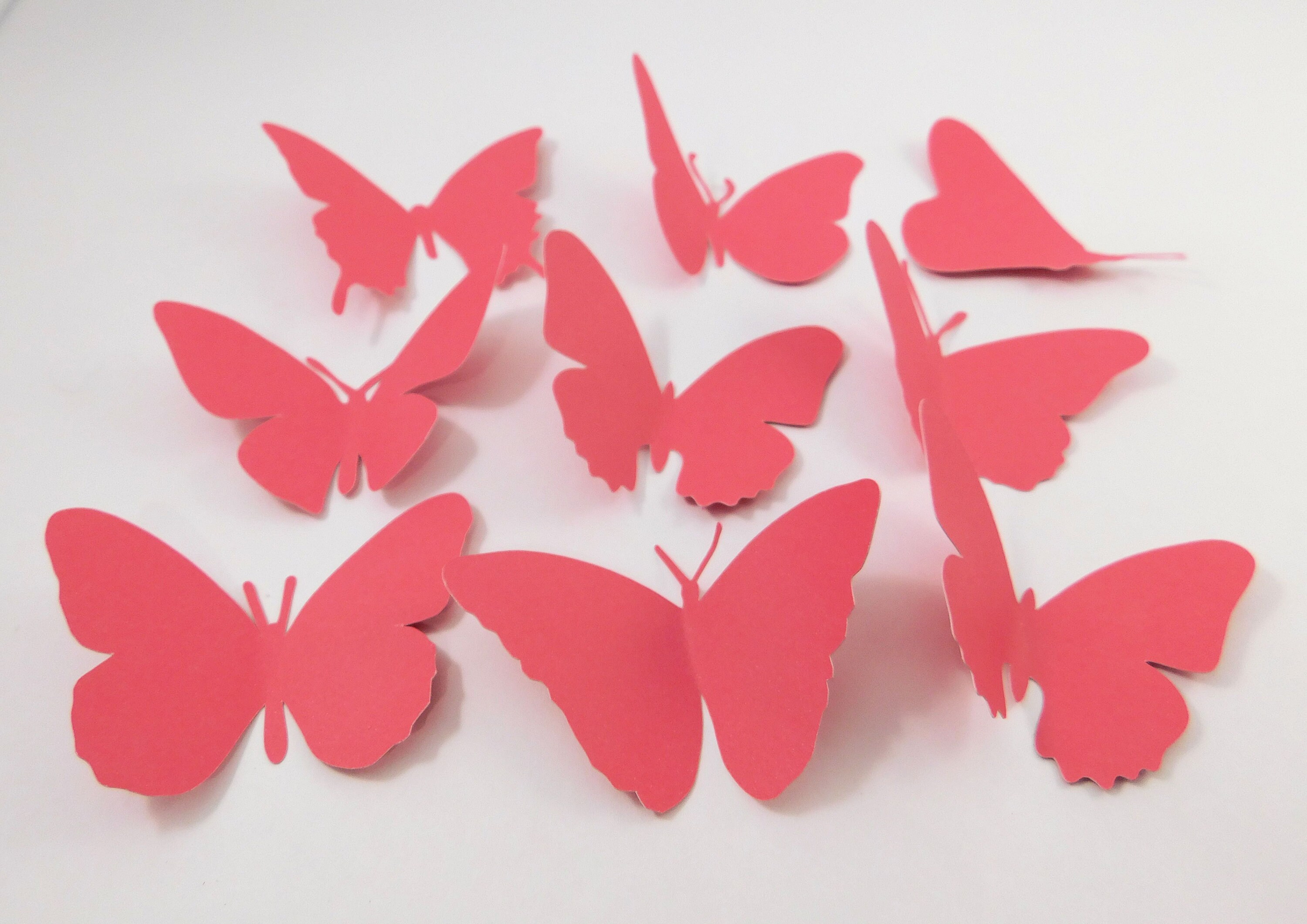 Die Cut Butterflies Cardstock Dark Pink Set of 9 craft paper Etsy