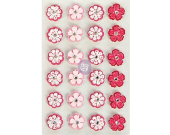 Prima Traveler's Journal Flowers Tiny Layered Rhinestones Pack 594138 Pink Petals Light Pink Patterns scrapbooking mixed media cards planner