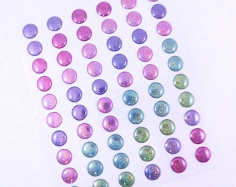 Pegatinas grandes con puntos emergentes, purpurina, unicornio arcoíris, láminas decorativas para álbumes de recortes, diarios, pegatinas rosas, azules, verdes, moradas, con relieve para manualidades.