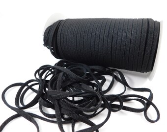 10 Yards Black Braided Super Soft 1/4 inch wide trim for handmade masks embellishment sewing accessory supplies mixed media card making