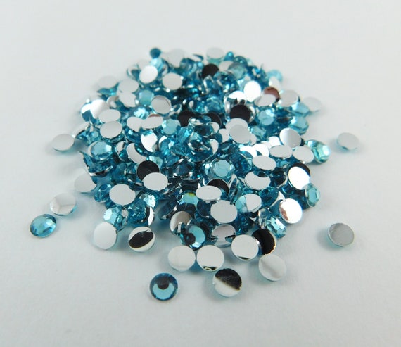 120 Aqua Blue Acrylic Flatback Round Rhinestones Assortment Embellishment  Scrapbooking Crafts Supplies Gems 4mm 4 Mm Flat Back Rhinestone 