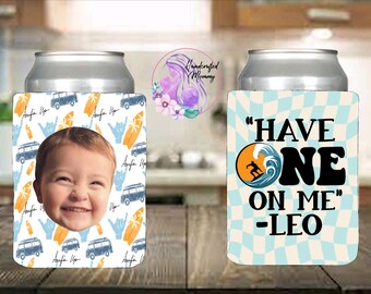 First birthday, party favors, 1st birthday party, the big one, surfs up, summer, beach birthday, can covers, can cooler, funny party decor