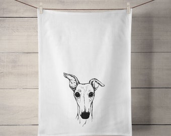 All Ears Tea Towel, Greyhound, Whippet, Italian Greyhound, Cooking Lover, Art